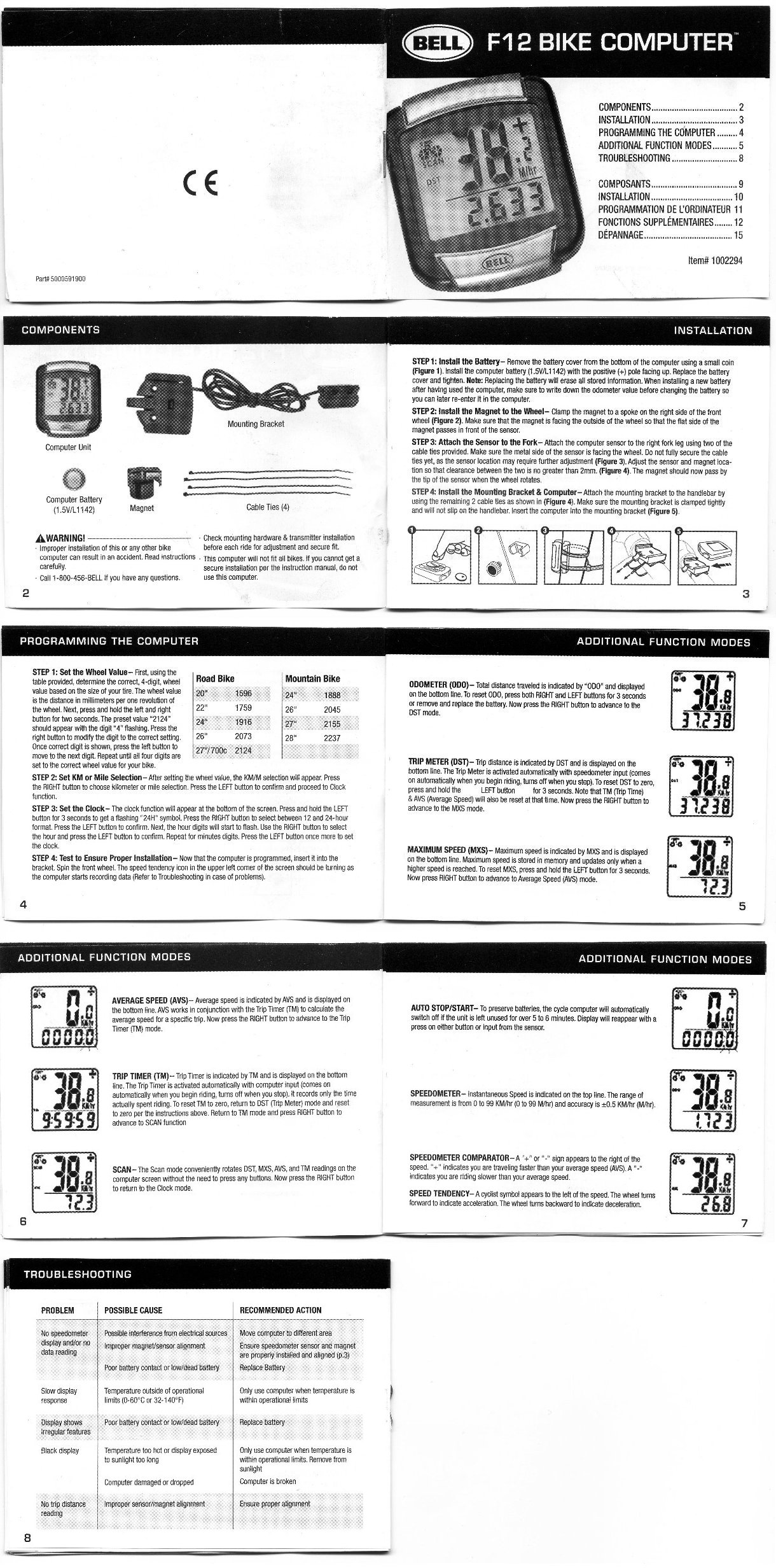 Union 9wn Cycle Computer Manual